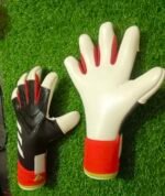 Professional Goalkeeper Gloves FOR MATHES GERMAN LATEX GLOVES with extra straps - Image 2
