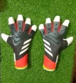 Professional Goalkeeper Gloves FOR MATHES GERMAN LATEX GLOVES with extra straps - Image 3